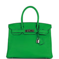 Top Quality Hermes Birkin 30 Bambou Clemence Palladium Hardware