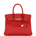 Hermes Birkin 30 Rouge Casaque Epsom Gold Hardware