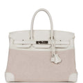 Hermes Birkin 35 White Gulliver and Toile H Palladium Hardware NO RESERVE!