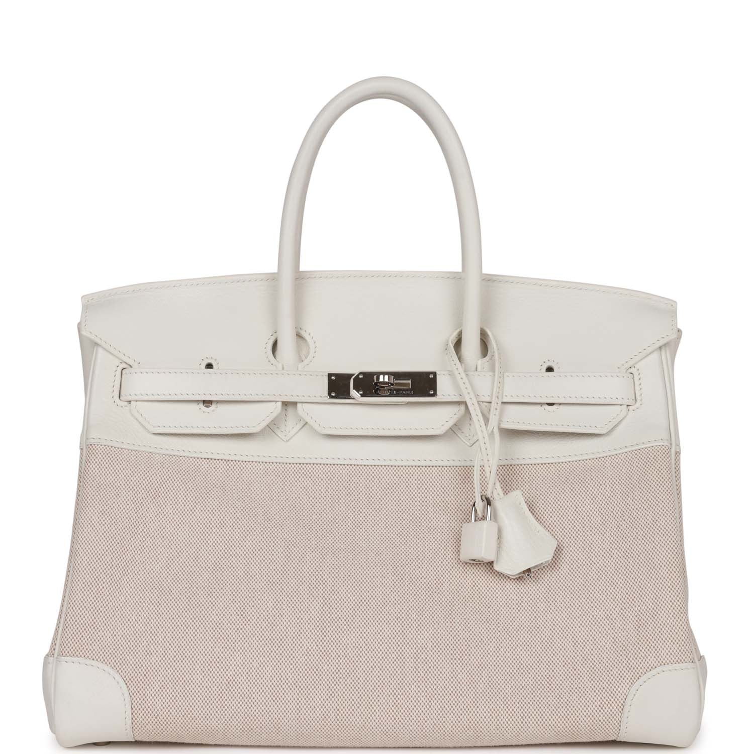 Hermes Birkin 35 White Gulliver and Toile H Palladium Hardware NO RESERVE!