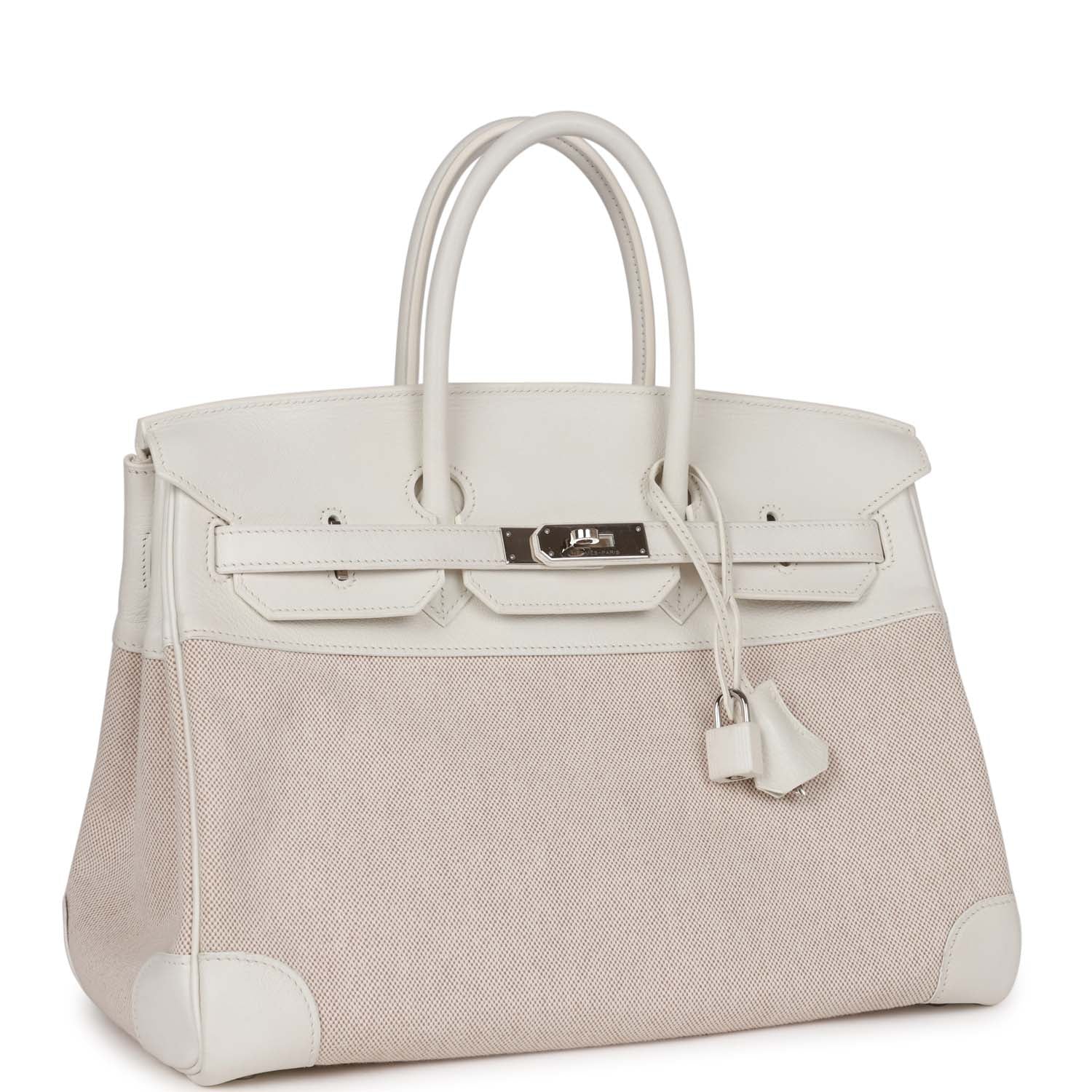 Hermes Birkin 35 White Gulliver and Toile H Palladium Hardware NO RESERVE!