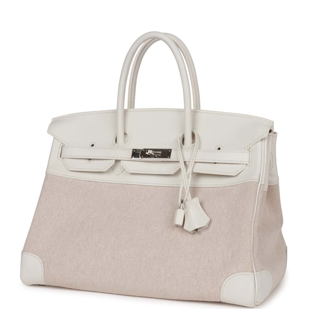 Hermes Birkin 35 White Gulliver and Toile H Palladium Hardware NO RESERVE!