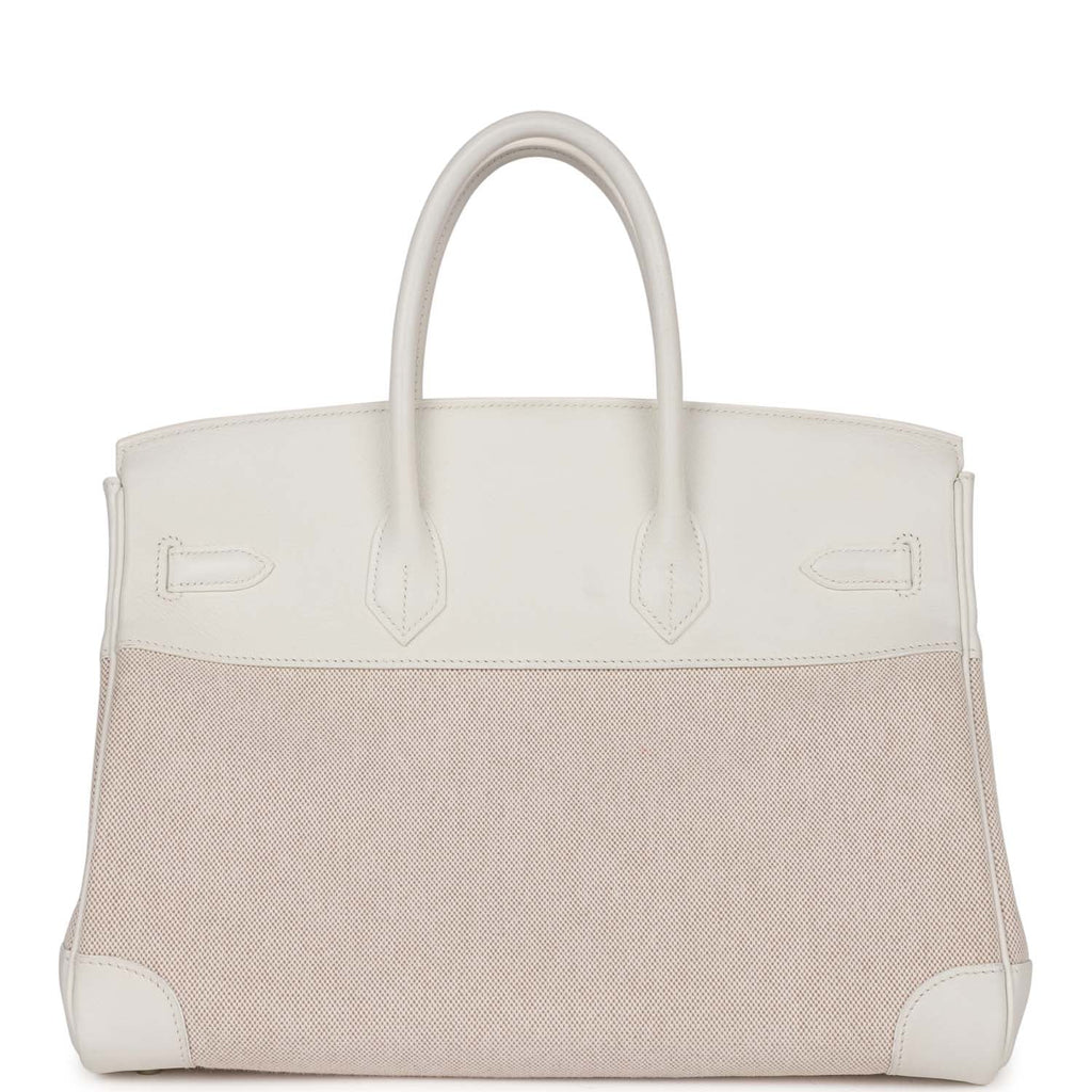 Hermes Birkin 35 White Gulliver and Toile H Palladium Hardware NO RESERVE!