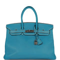 Hermes Birkin 35 Bleu Jean Togo Palladium Hardware