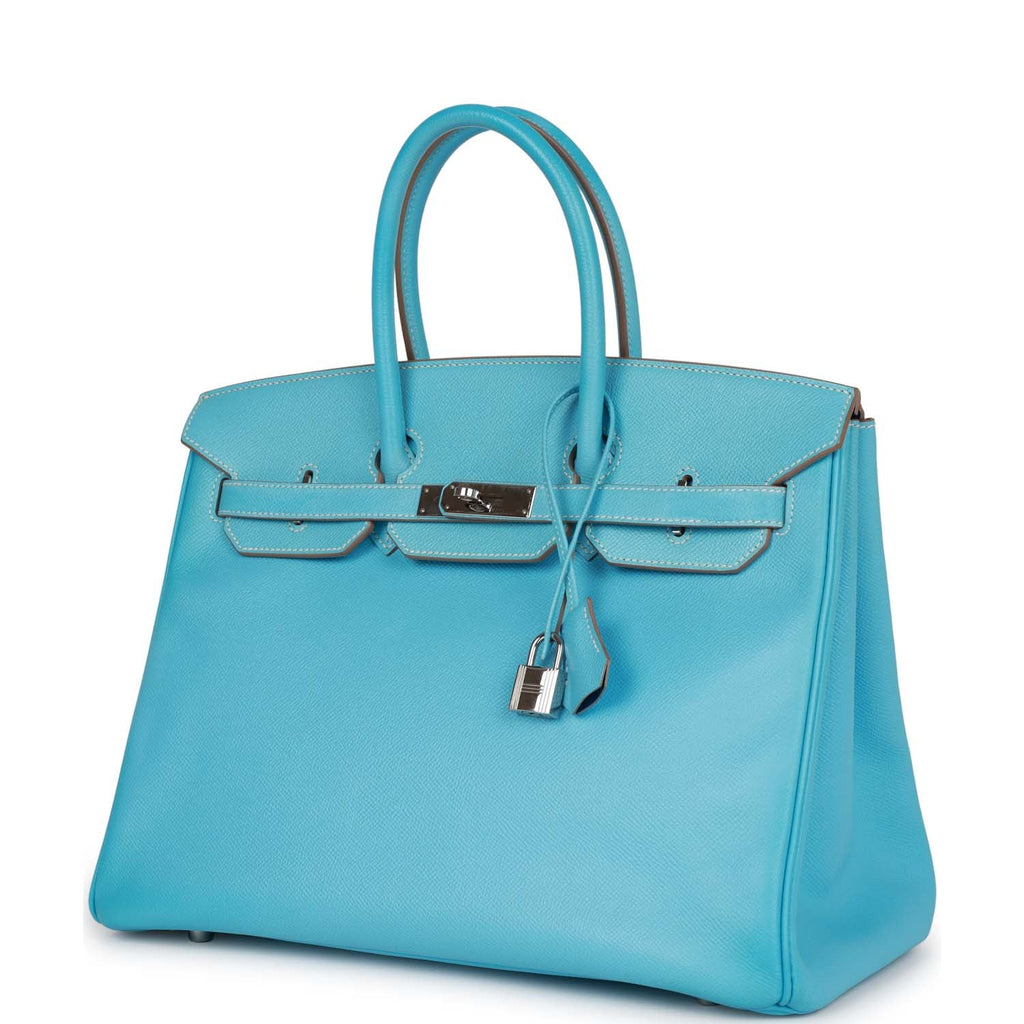 Hermes Birkin 35 Celeste Candy Epsom Palladium Hardware