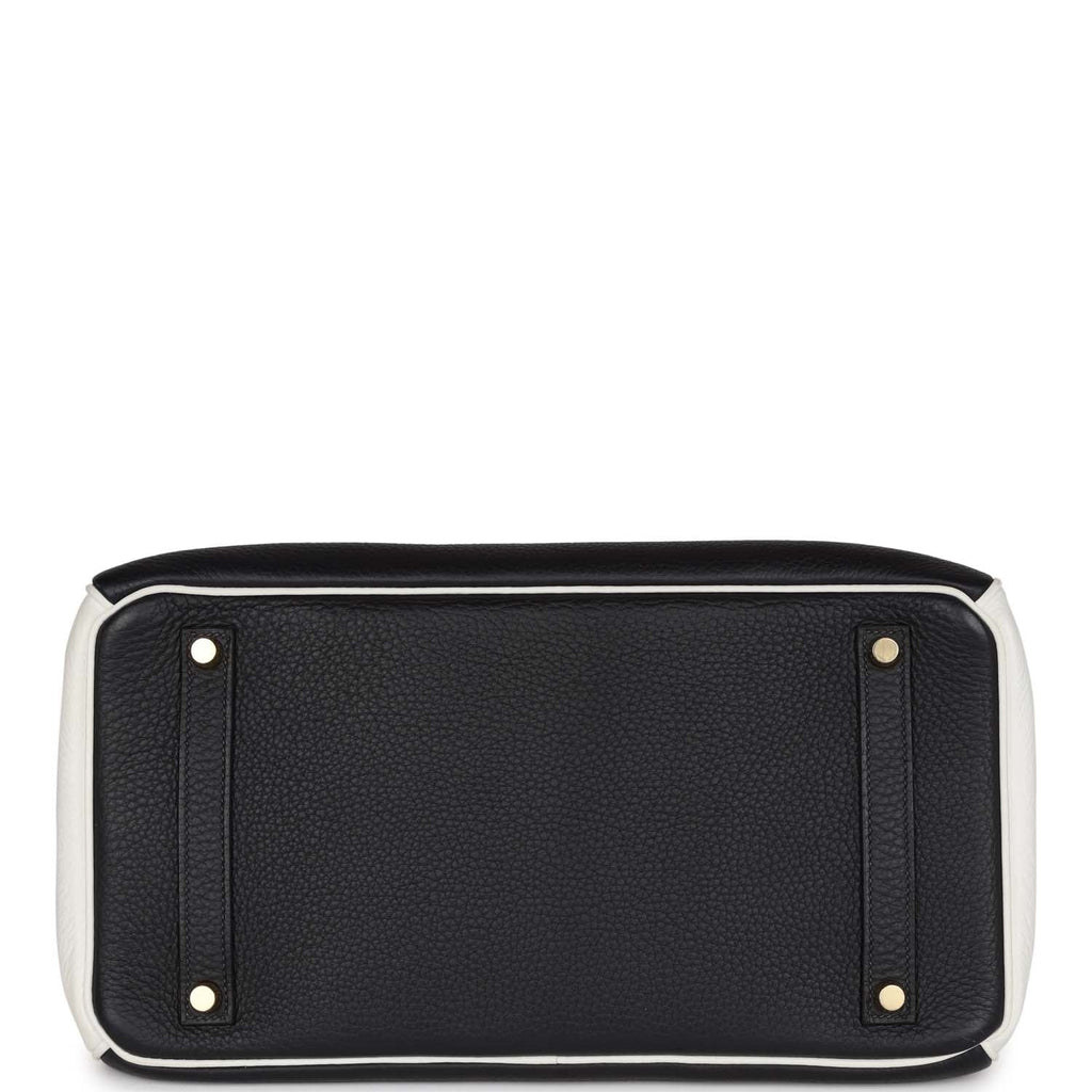Hermes Special Order (HSS) Birkin 35 Black and White Clemence Gold Hardware