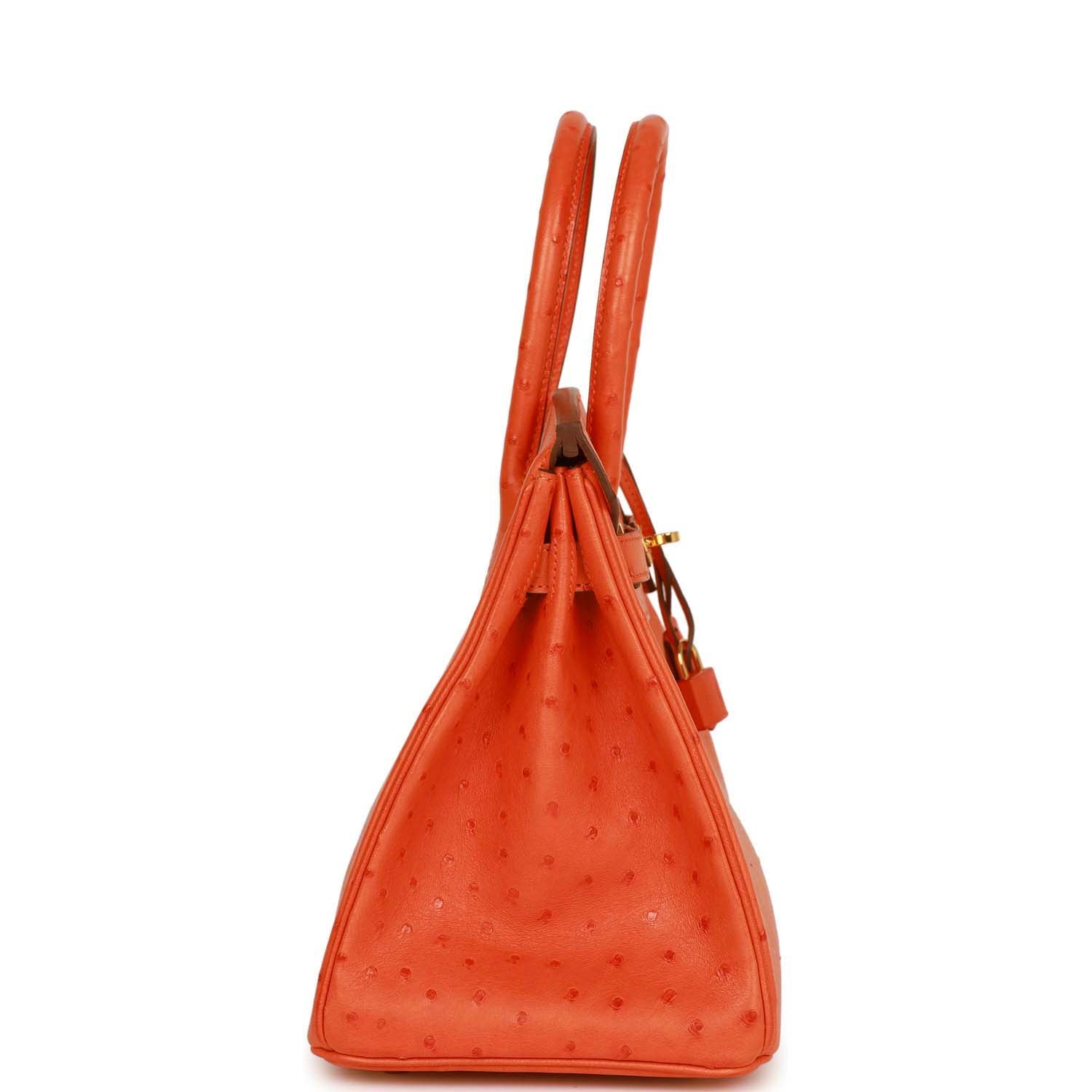 Hermes Birkin 30 Tangerine Ostrich Gold Hardware