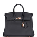 Hermes Birkin 25 Caban Swift Rose Gold Hardware