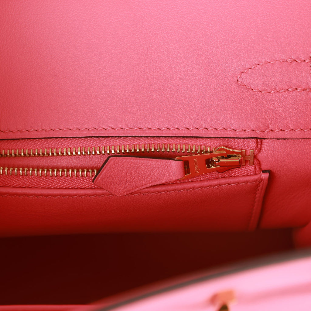 Hermes Birkin 25 Rose Azalee Swift Gold Hardware