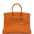ermes Birkin 35 Feu Epsom Gold Hardware