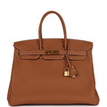 Top Quality Hermes Birkin 35 Gold Togo Gold Hardware