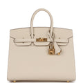 Hermes Birkin Sellier 25 Craie Epsom Gold Hardware