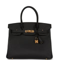Hermes Birkin 30 Black Epsom Gold Hardware