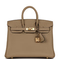 Hermes Birkin 25 Beige Marfa Togo Gold Hardware