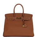 Top Quality Hermes Birkin 35 Gold Togo Gold Hardware