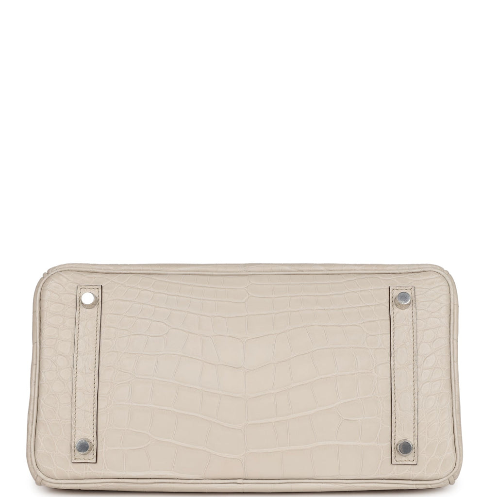 Hermes Bi-color Birkin 30 Beton and Etain Matte Alligator Palladium Hardware