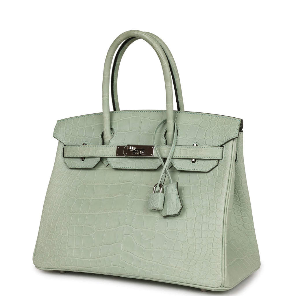 Hermes Birkin 30 Vert D'Eau Matte Alligator Palladium Hardware