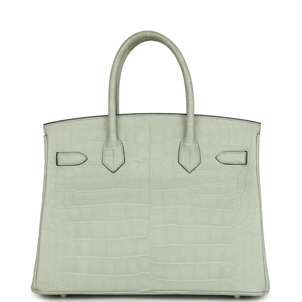 Hermes Birkin 30 Vert D'Eau Matte Alligator Palladium Hardware