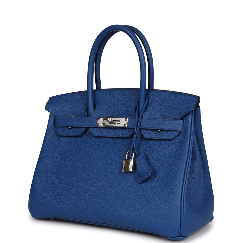 Hermes Birkin 30 Bleu France Togo Palladium Hardware