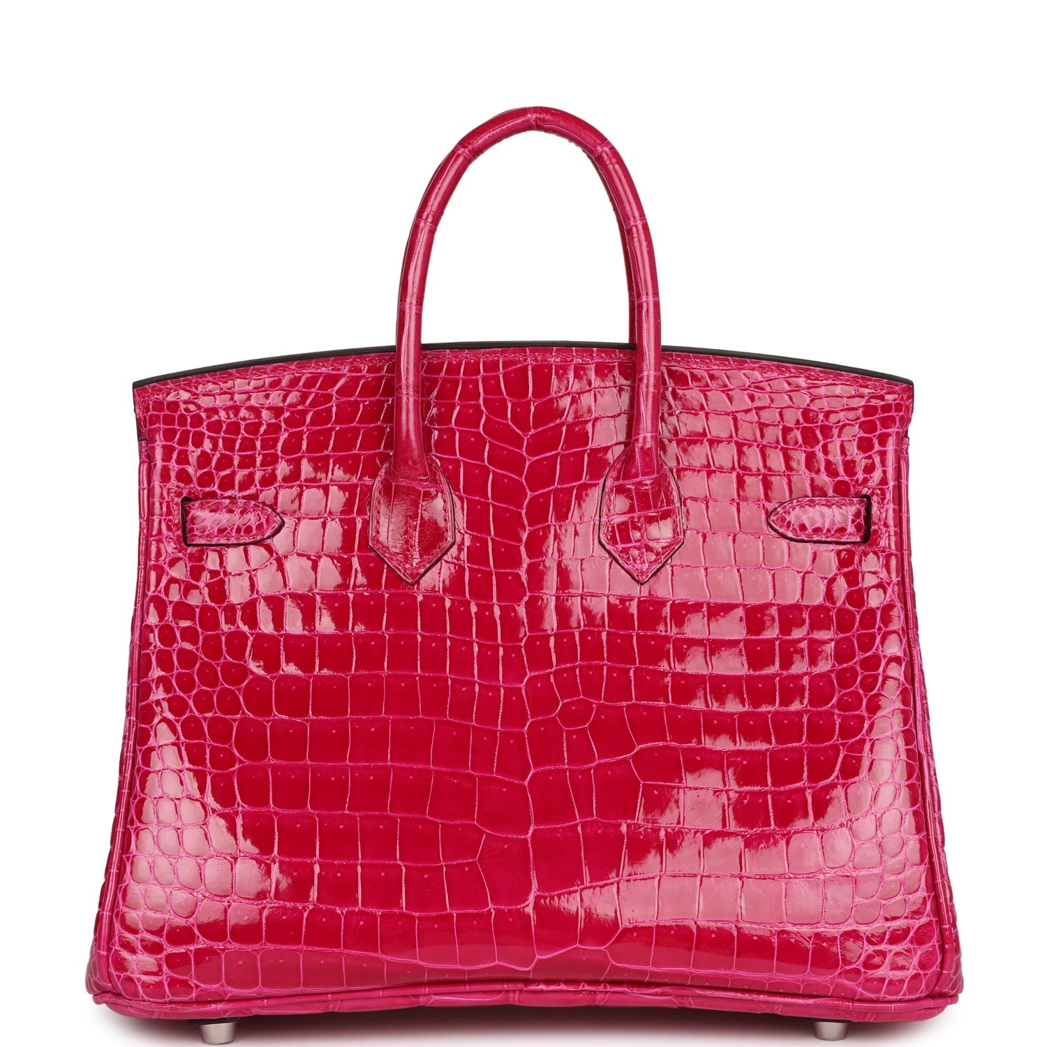 Hermes Birkin 25 Rose Mexico Shiny Porosus Crocodile Palladium Hardware