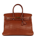 Hermes Birkin 35 Barenia Matte Niloticus Crocodile Gold Hardware
