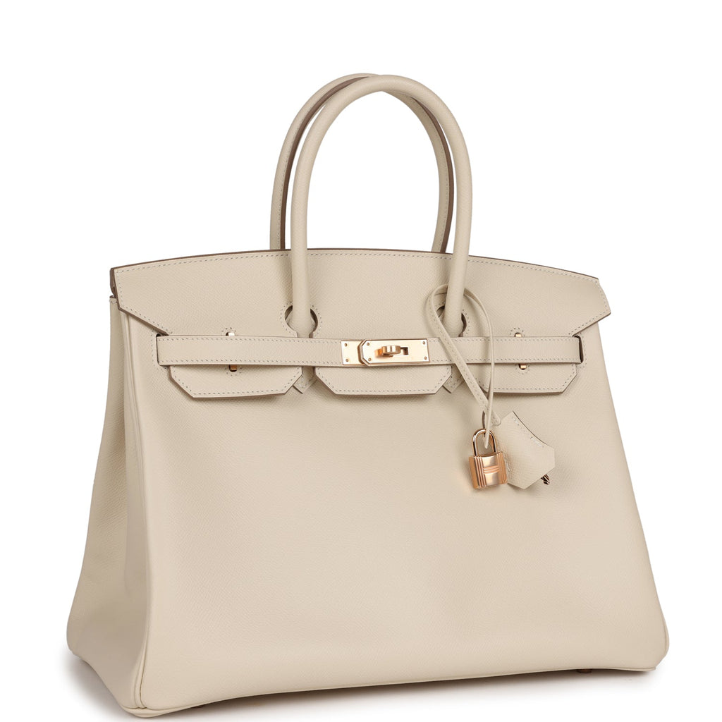 Hermes Birkin 35 Craie Epsom Rose Gold Hardware