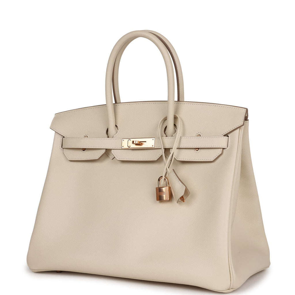Hermes Birkin 35 Craie Epsom Rose Gold Hardware