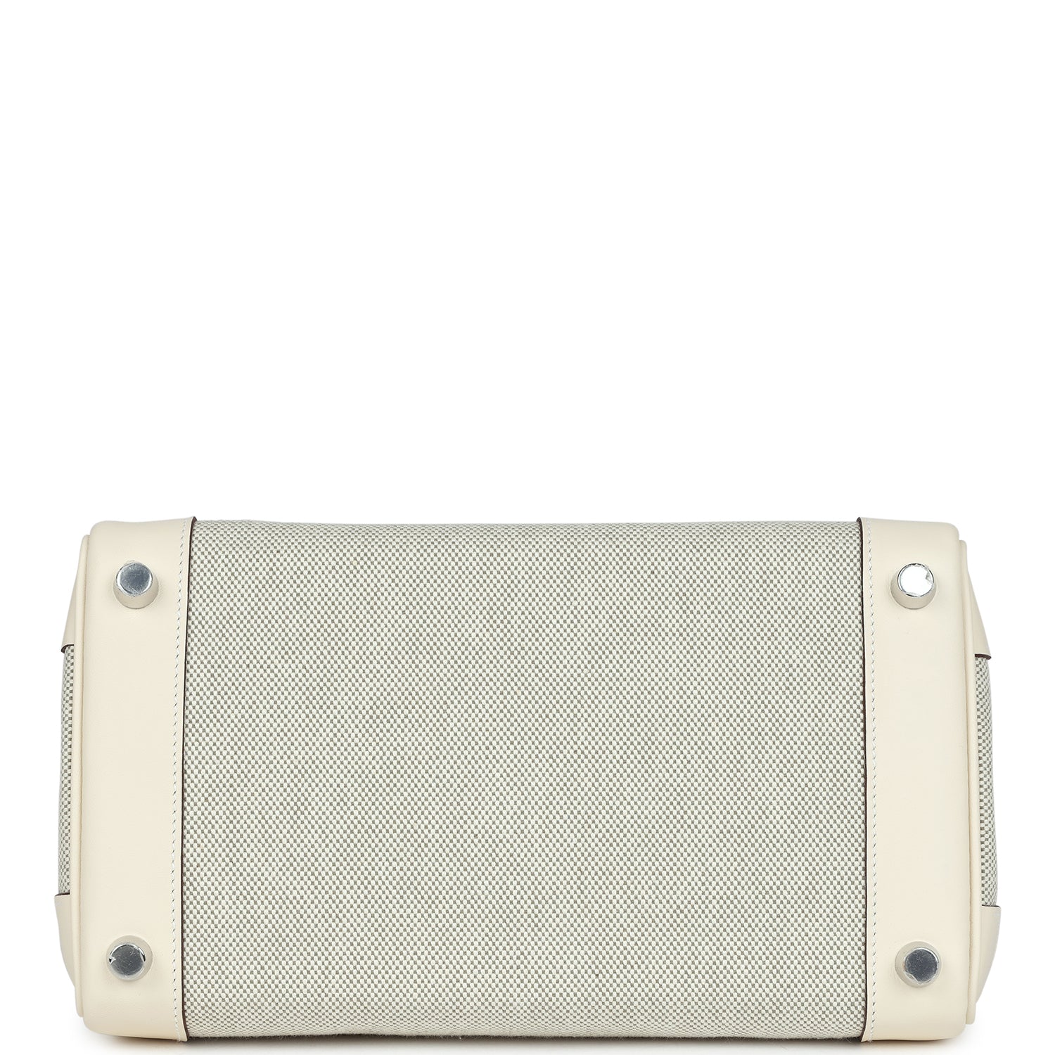 Hermes Birkin 25 Nata Swift and Ecru-Amande Toile H Canvas Palladium Hardware