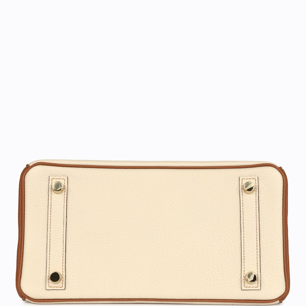 Hermes Special Order (HSS) Birkin 25 Craie and Gold Togo Brushed Gold Hardware