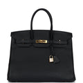 Hermes Birkin 35 Black Togo Gold Hardware