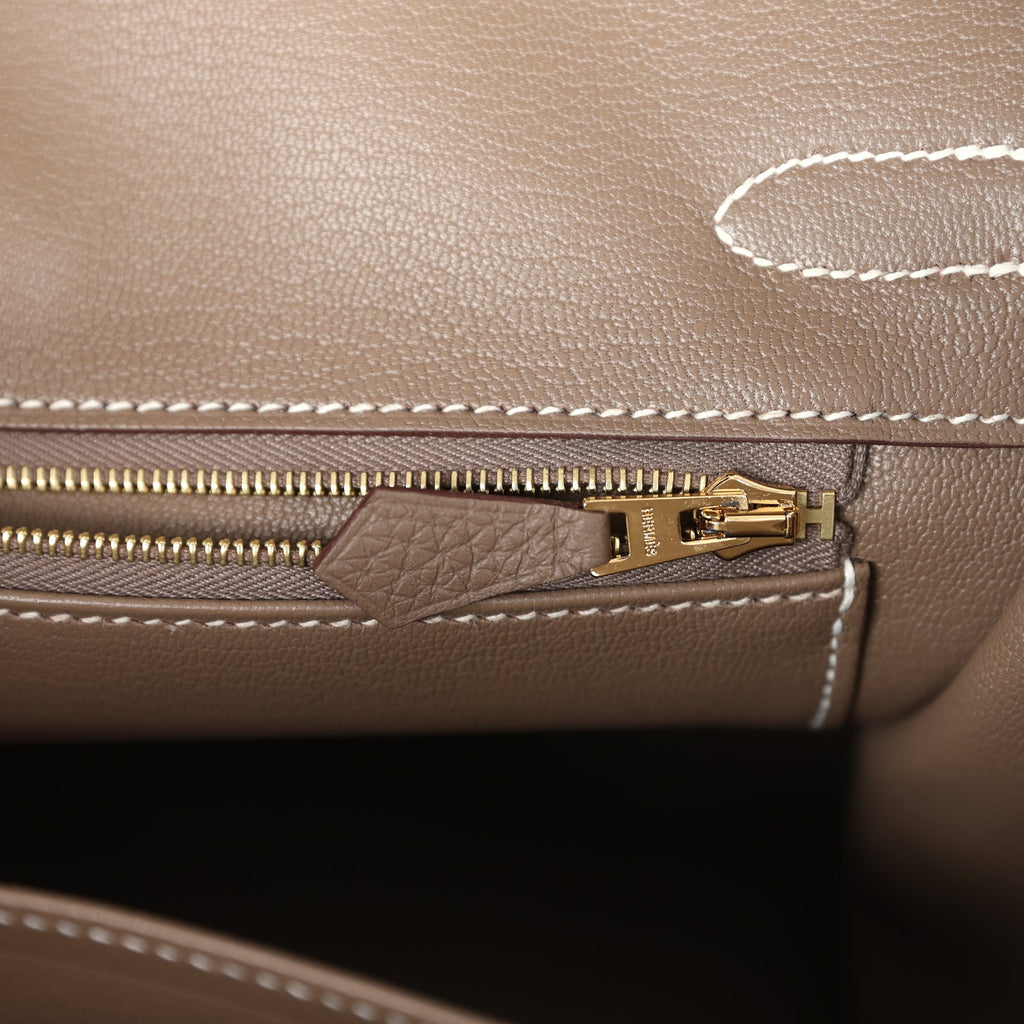 Hermes Birkin 30 Etoupe Clemence Gold Hardware