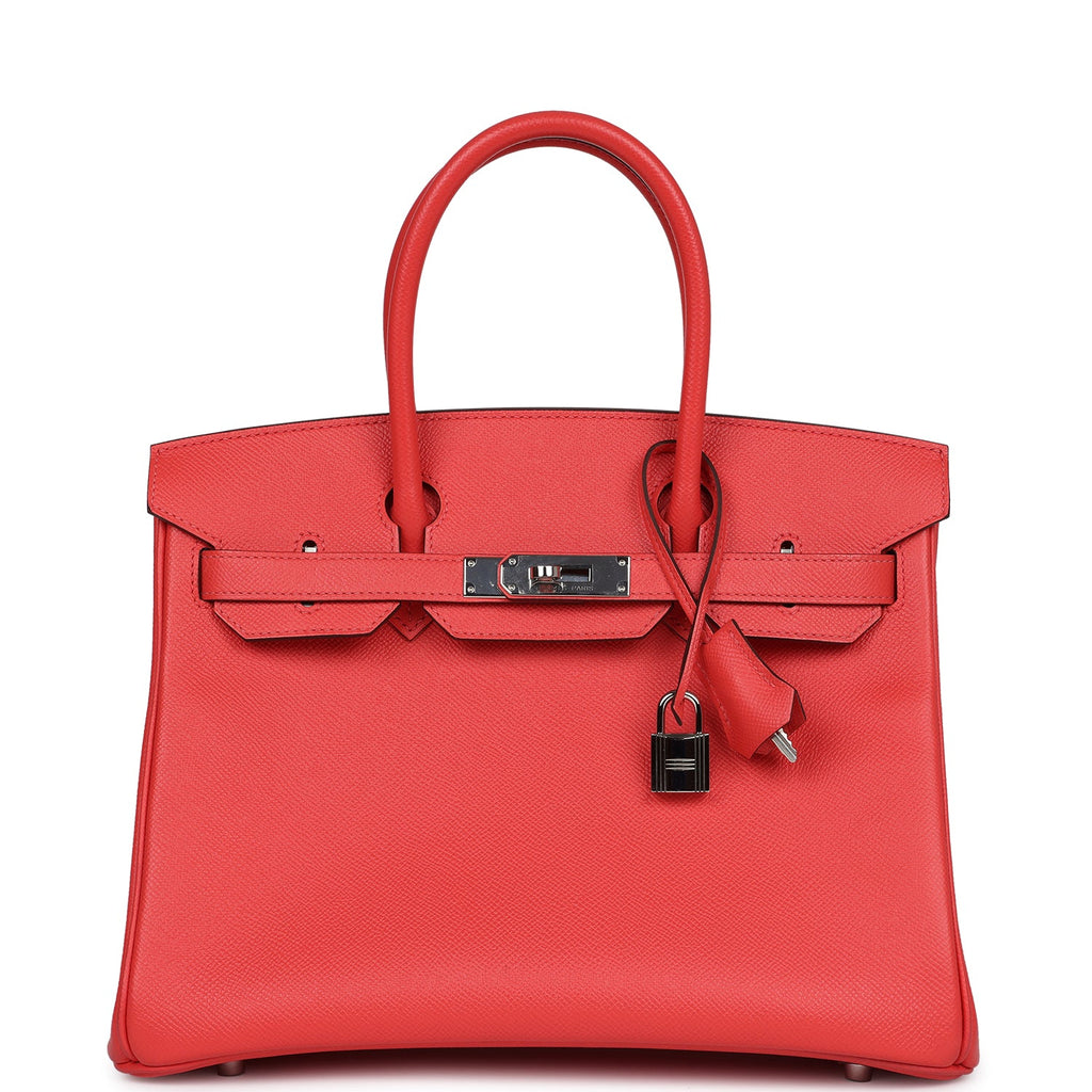 New Hermes Birkin 30 Rose Jaipur Epsom Palladium Hardware