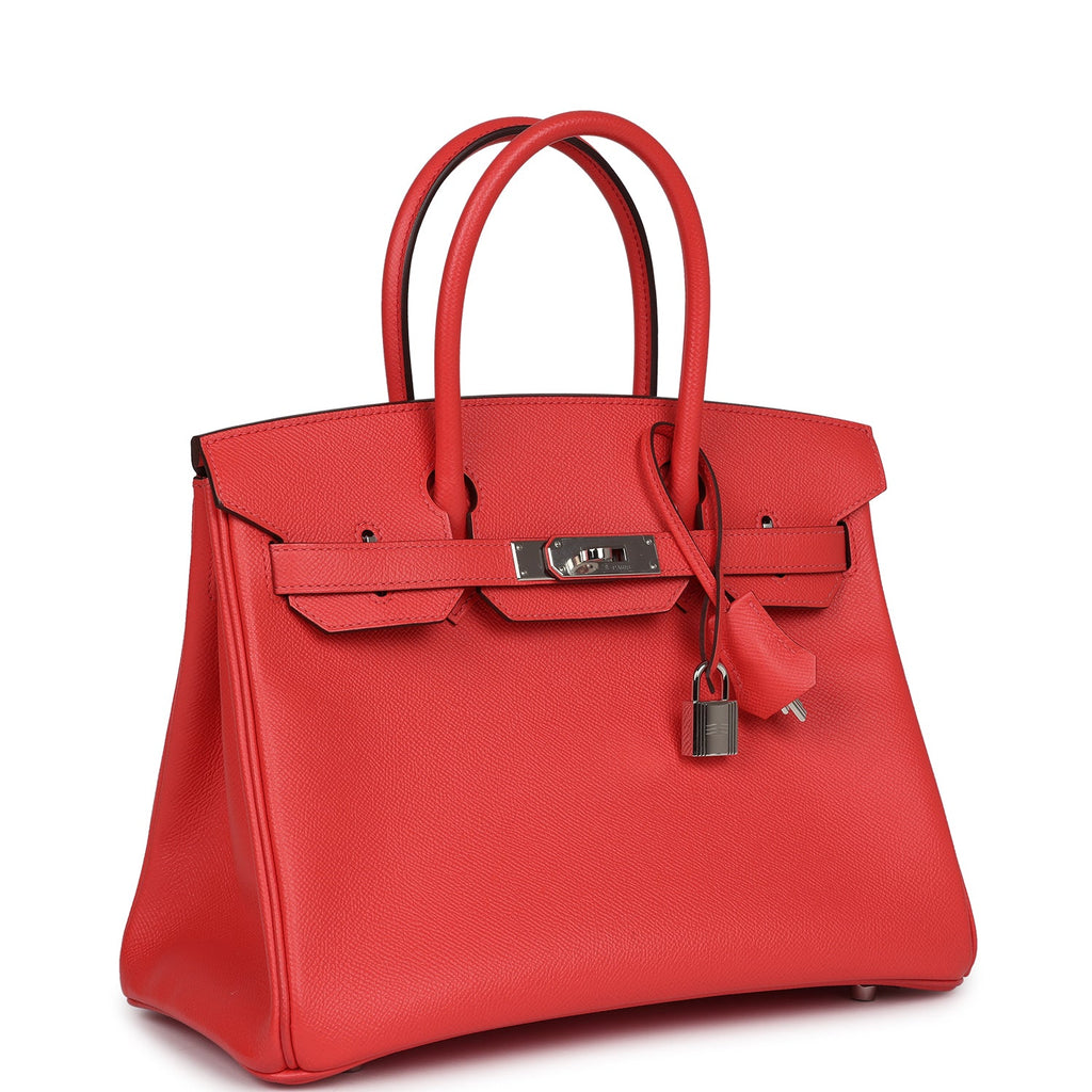 New Hermes Birkin 30 Rose Jaipur Epsom Palladium Hardware