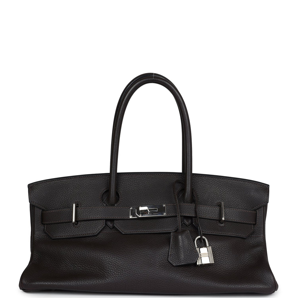 Hermes Shoulder Birkin 42 JPG Chocolate Clemence Palladium Hardware