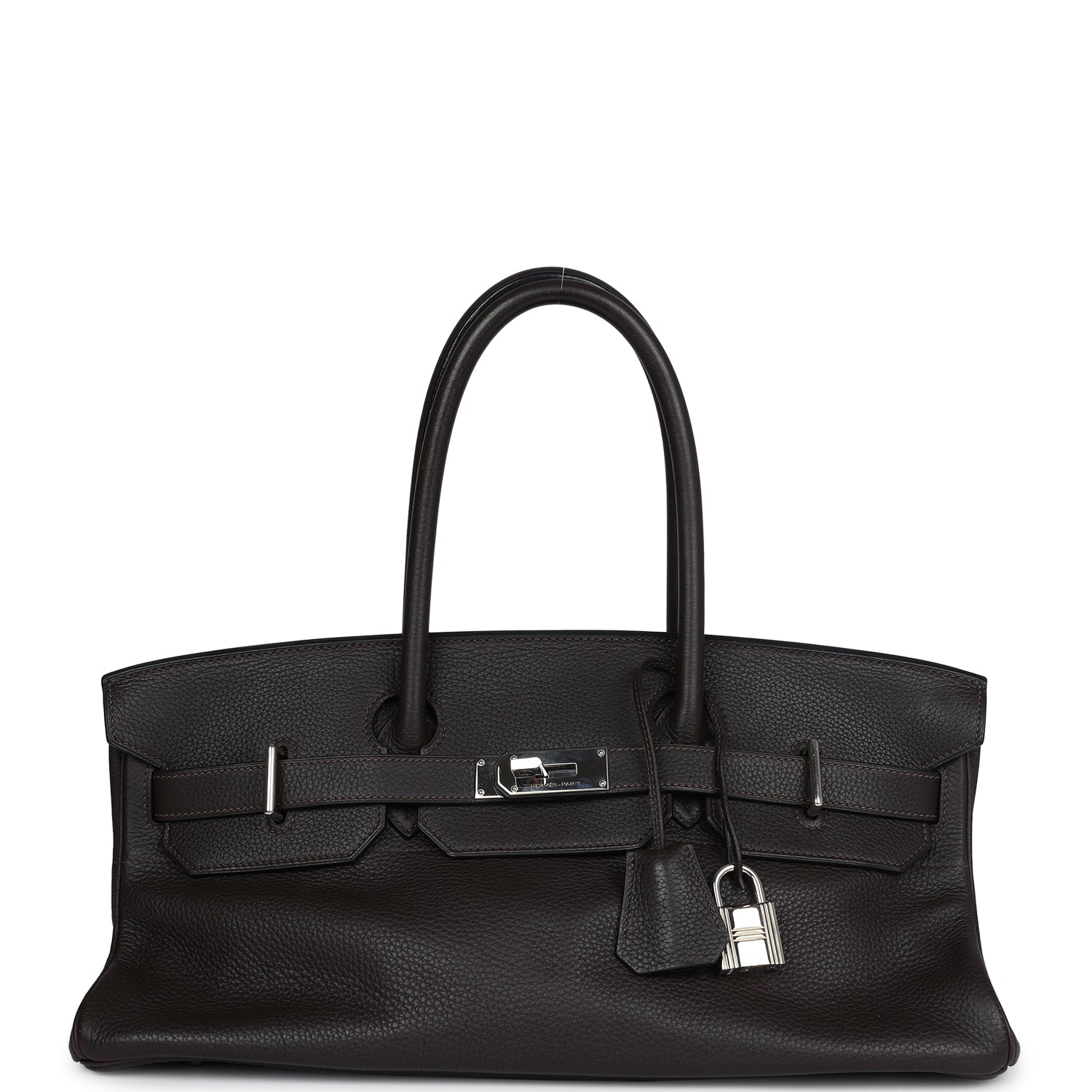Hermes Shoulder Birkin 42 JPG Chocolate Clemence Palladium Hardware