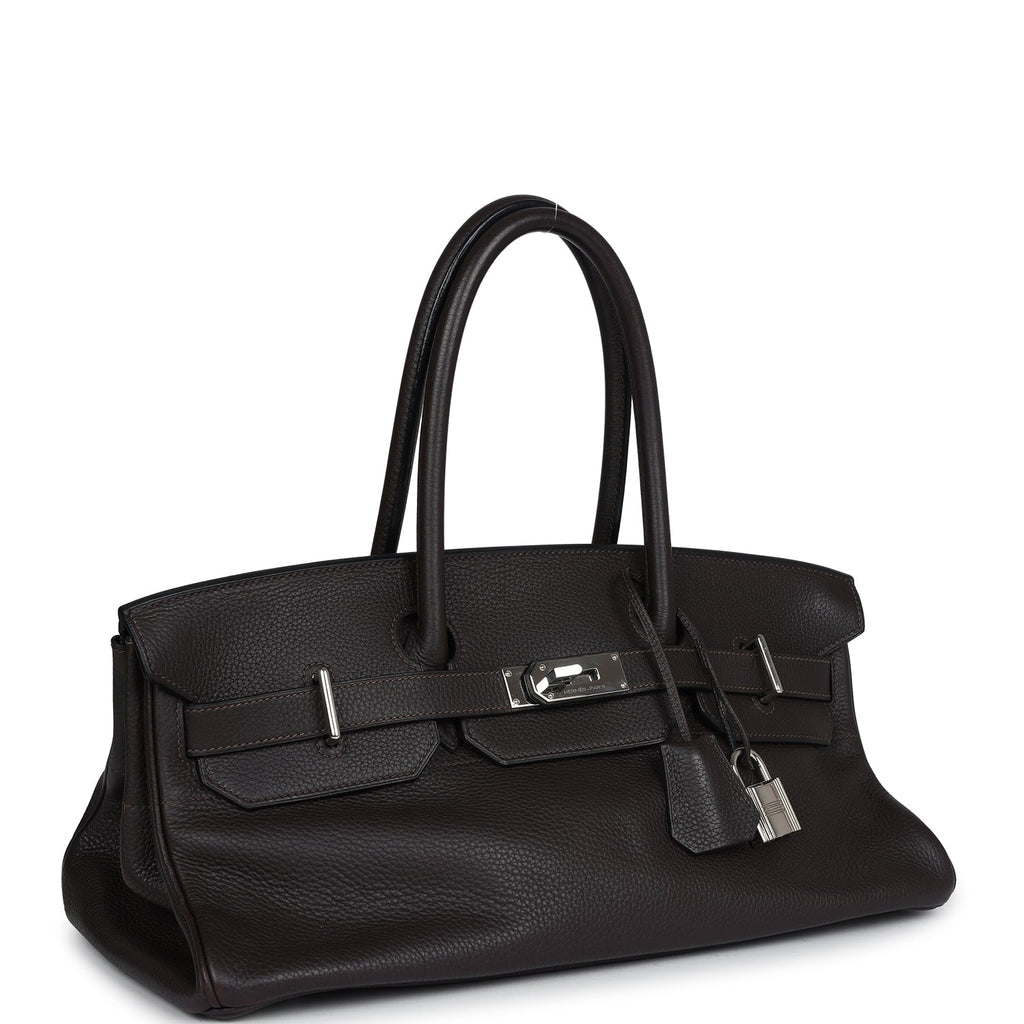 Hermes Shoulder Birkin 42 JPG Chocolate Clemence Palladium Hardware