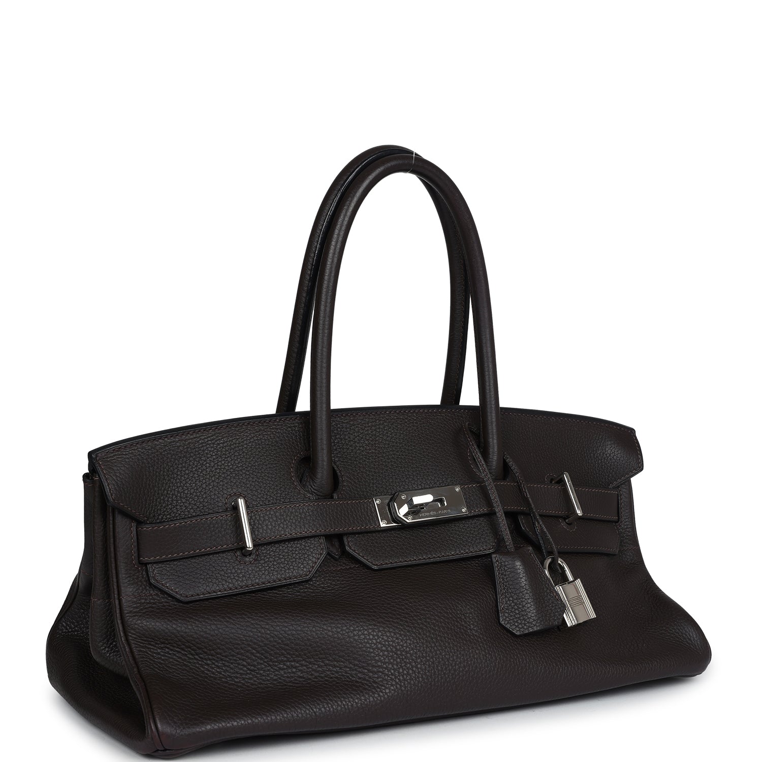 Hermes Shoulder Birkin 42 JPG Chocolate Clemence Palladium Hardware