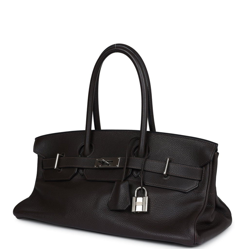 Hermes Shoulder Birkin 42 JPG Chocolate Clemence Palladium Hardware