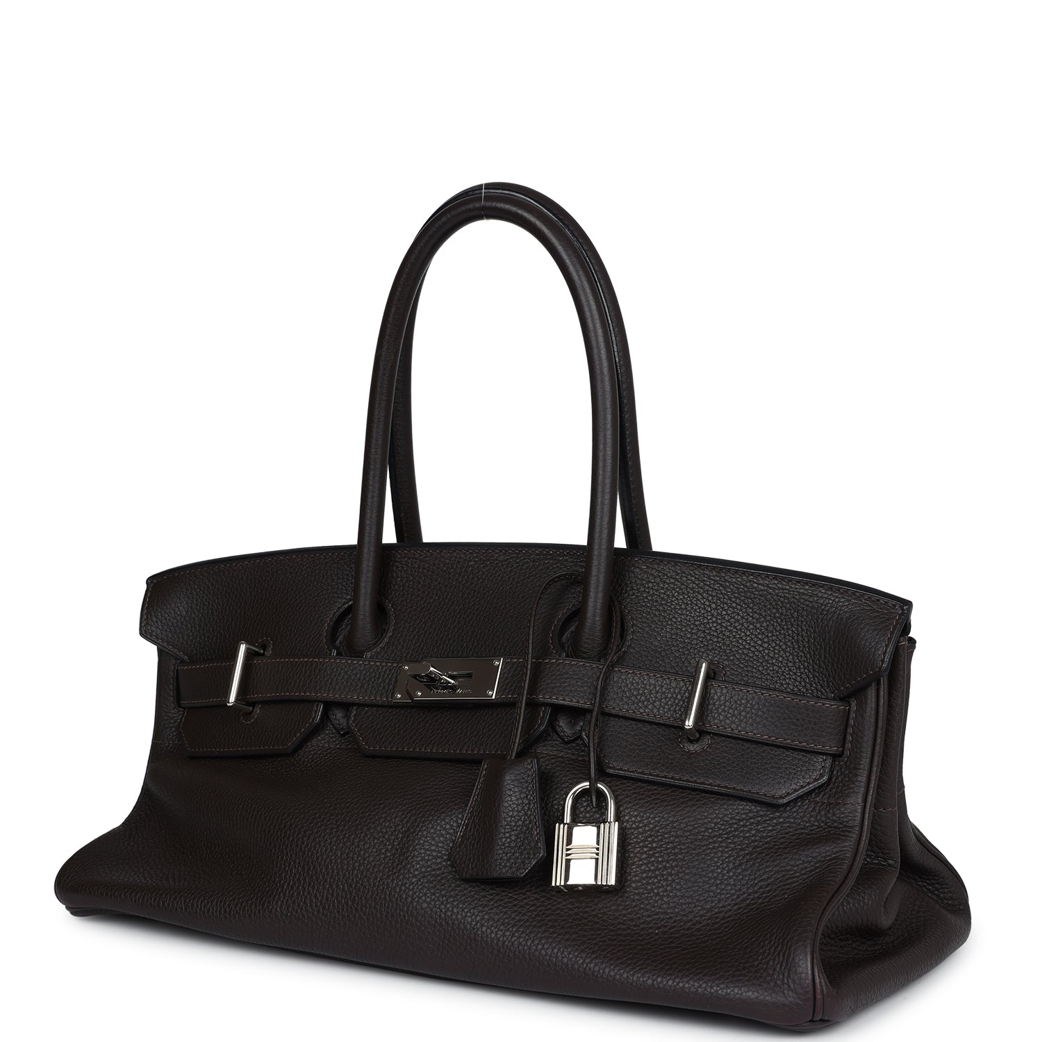 Hermes Shoulder Birkin 42 JPG Chocolate Clemence Palladium Hardware