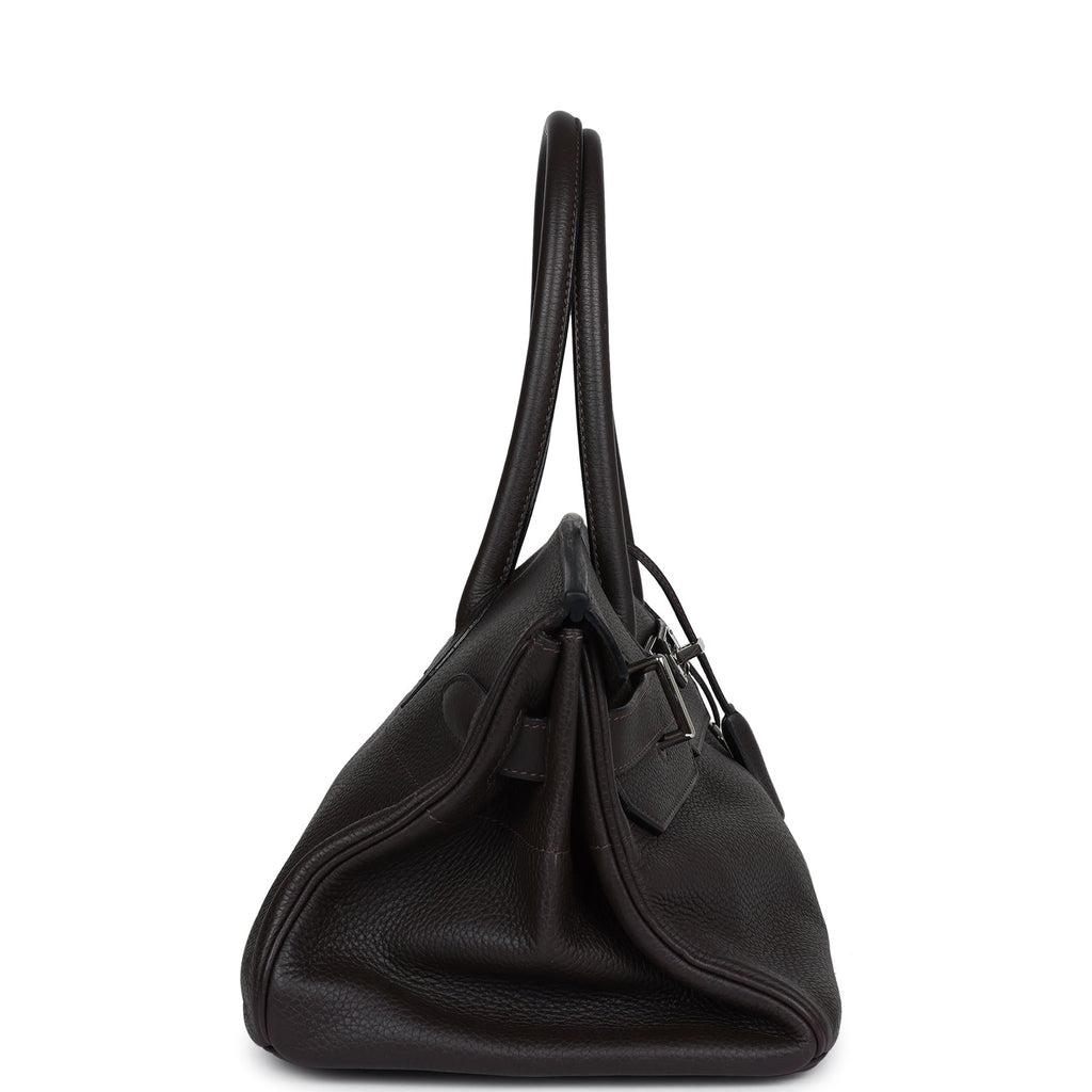 Hermes Shoulder Birkin 42 JPG Chocolate Clemence Palladium Hardware