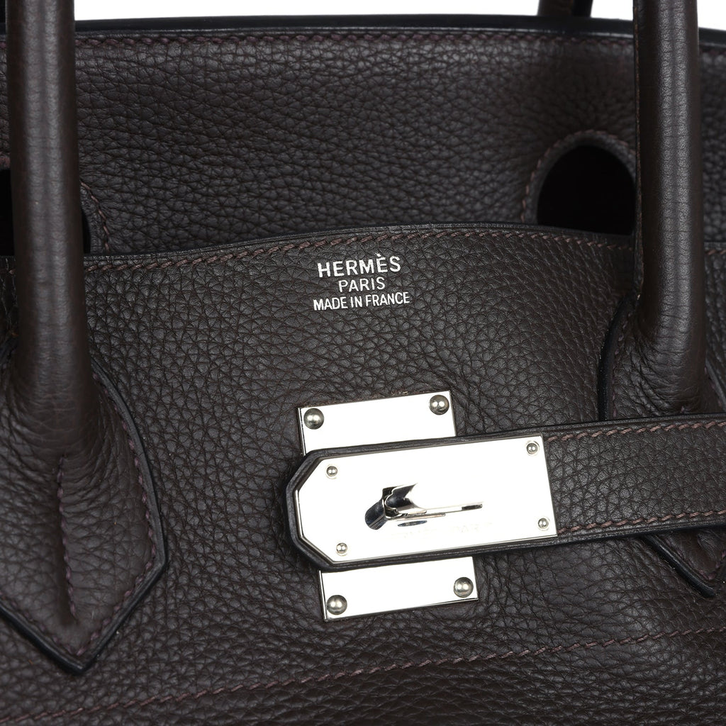 Hermes Shoulder Birkin 42 JPG Chocolate Clemence Palladium Hardware