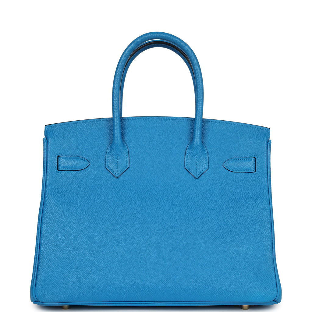 New Hermes Birkin 30 Bleu Zanzibar Epsom Gold Hardware