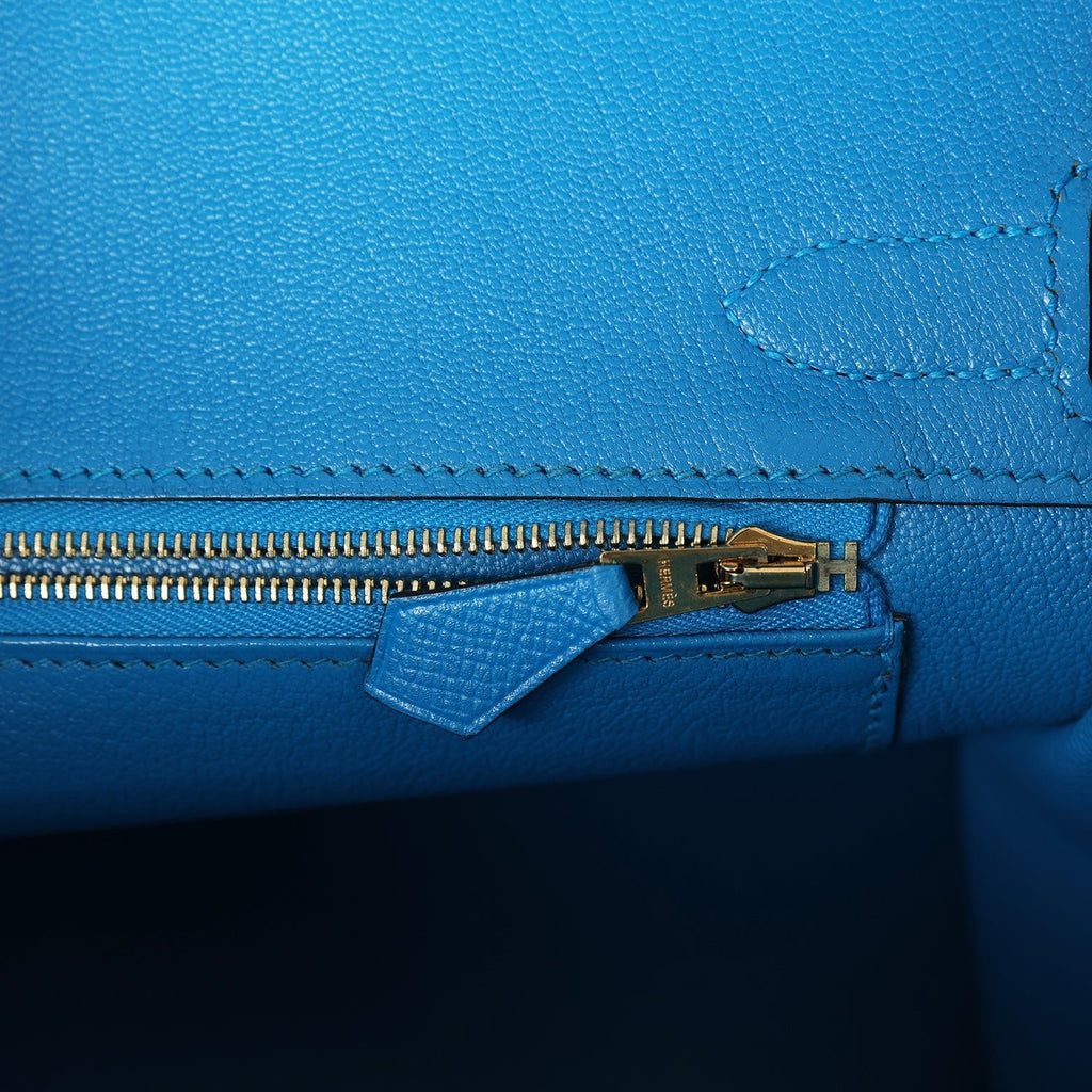New Hermes Birkin 30 Bleu Zanzibar Epsom Gold Hardware