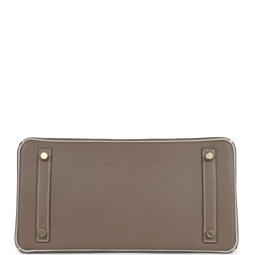 Hermes Special Order (HSS) Birkin 30 Etoupe and Gris Perle Chevre Brushed Gold Hardware
