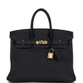 Hermes Birkin 25 Black Togo Gold Hardware