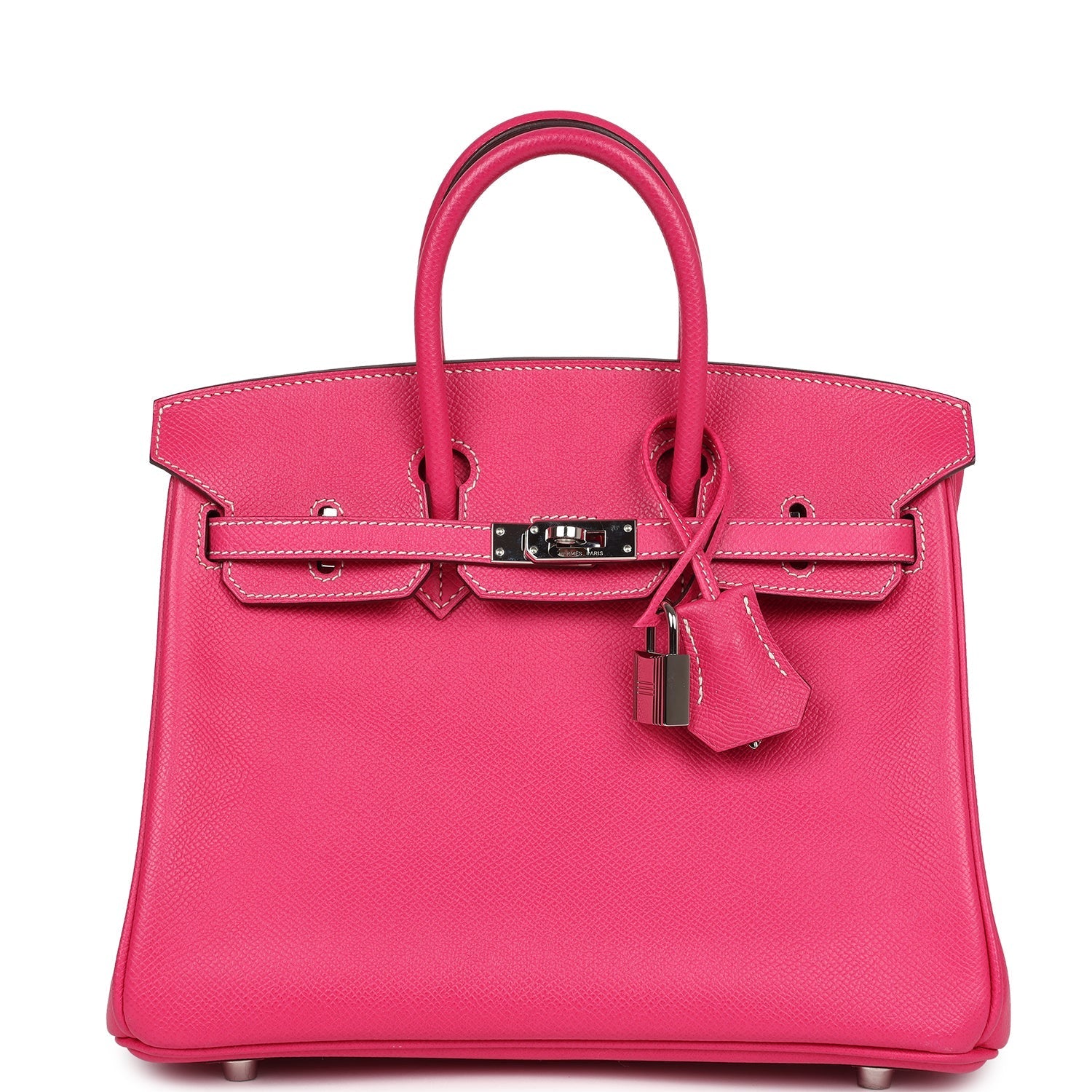 New Hermes Birkin 25 Rose Tyrien Epsom Palladium Hardware