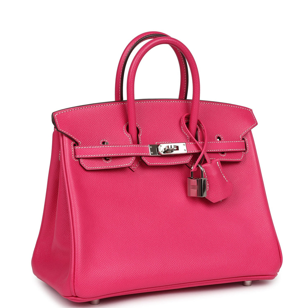 New Hermes Birkin 25 Rose Tyrien Epsom Palladium Hardware