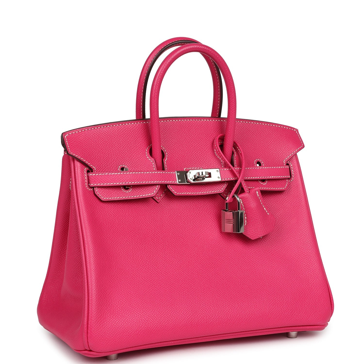 New Hermes Birkin 25 Rose Tyrien Epsom Palladium Hardware