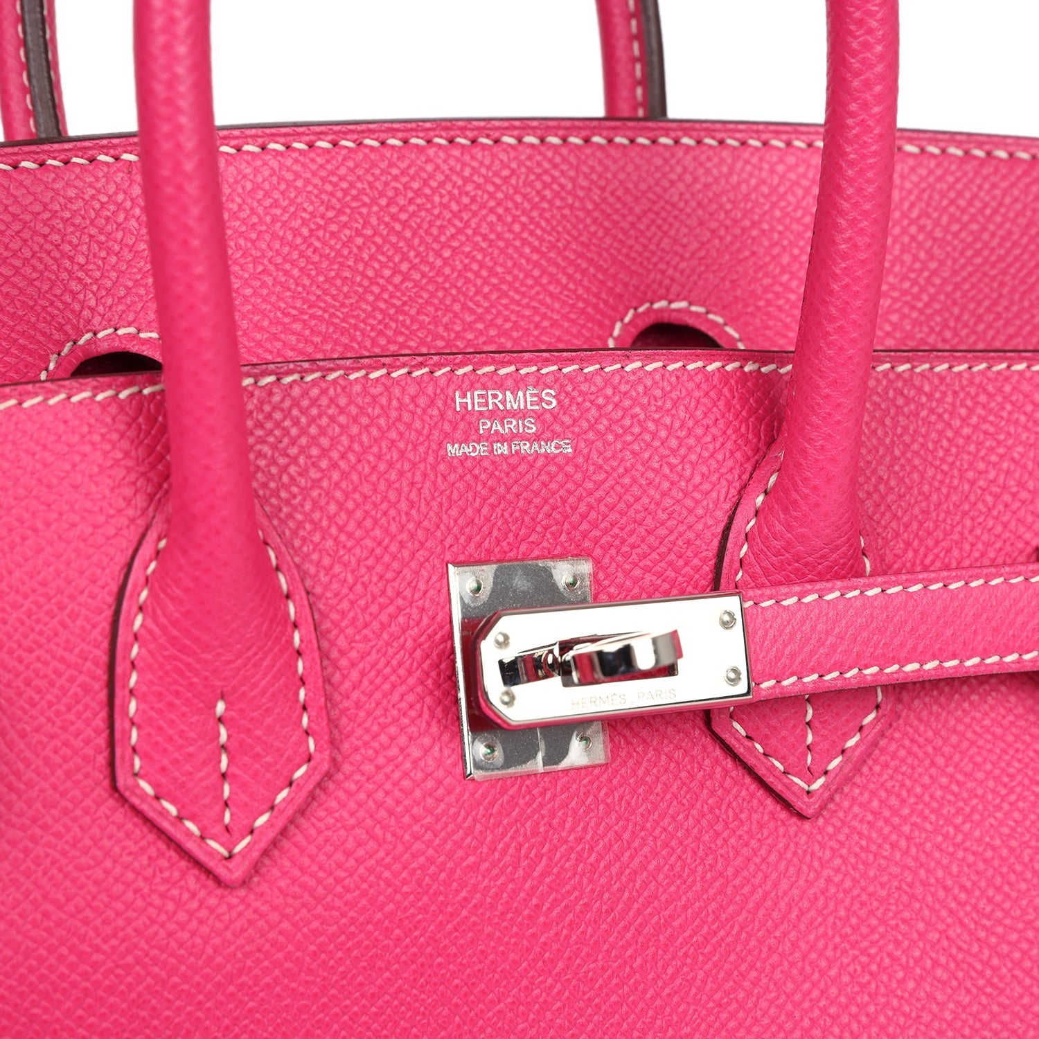 New Hermes Birkin 25 Rose Tyrien Epsom Palladium Hardware