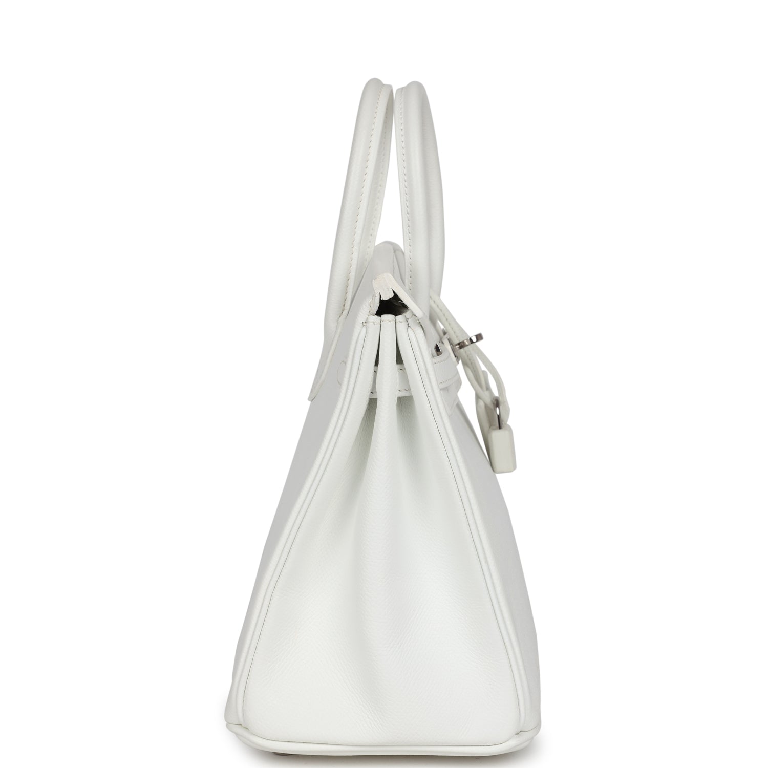 New Hermes Birkin 25 White Epsom Palladium Hardware